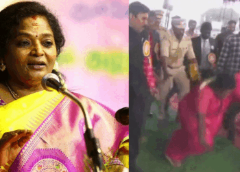 ’வேலை செய்தால் வருவதில்லை;  கீழே விழுந்தால் செய்தியாக வந்துவிடுகிறது’ –  சிரிப்பால் அரங்கை அதிரவைத்த தமிழிசை!