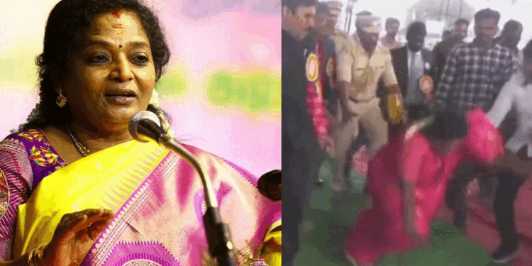 ’வேலை செய்தால் வருவதில்லை;  கீழே விழுந்தால் செய்தியாக வந்துவிடுகிறது’ –  சிரிப்பால் அரங்கை அதிரவைத்த தமிழிசை!