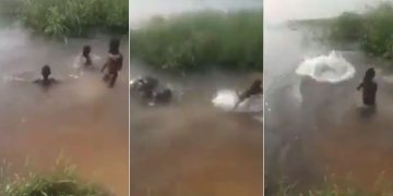 குளித்துக்கொண்டிருந்த சிறுவனை விழுங்கிய நீர்யானை; இணையத்தில் உலவும் வீடியோ!